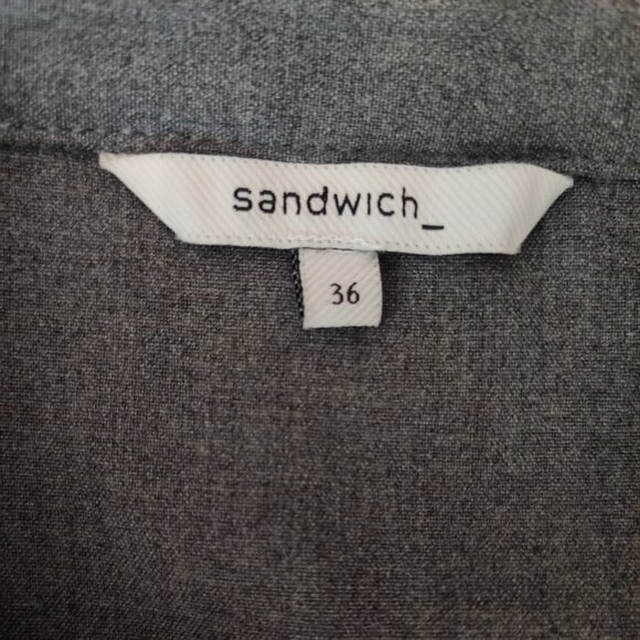 Sandwich Grey Knee-length Long-sleeved Collared Shirt Dress 36 Small 4 EUC - Picture 6 of 7